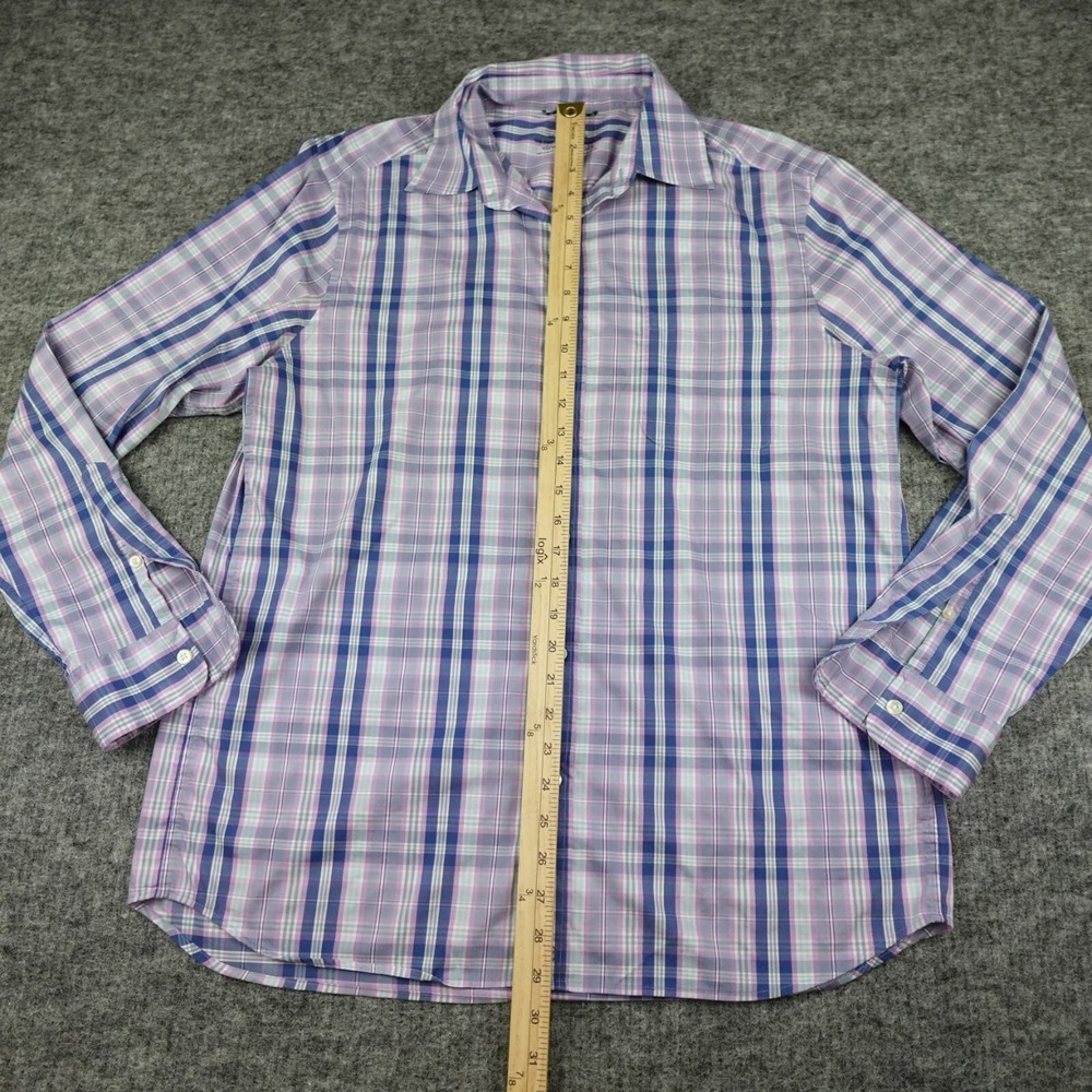 Vineyard Vines Shirt Mens Medium Blue Plaid Pink On The Go Performance Brrr - Picture 4 of 9